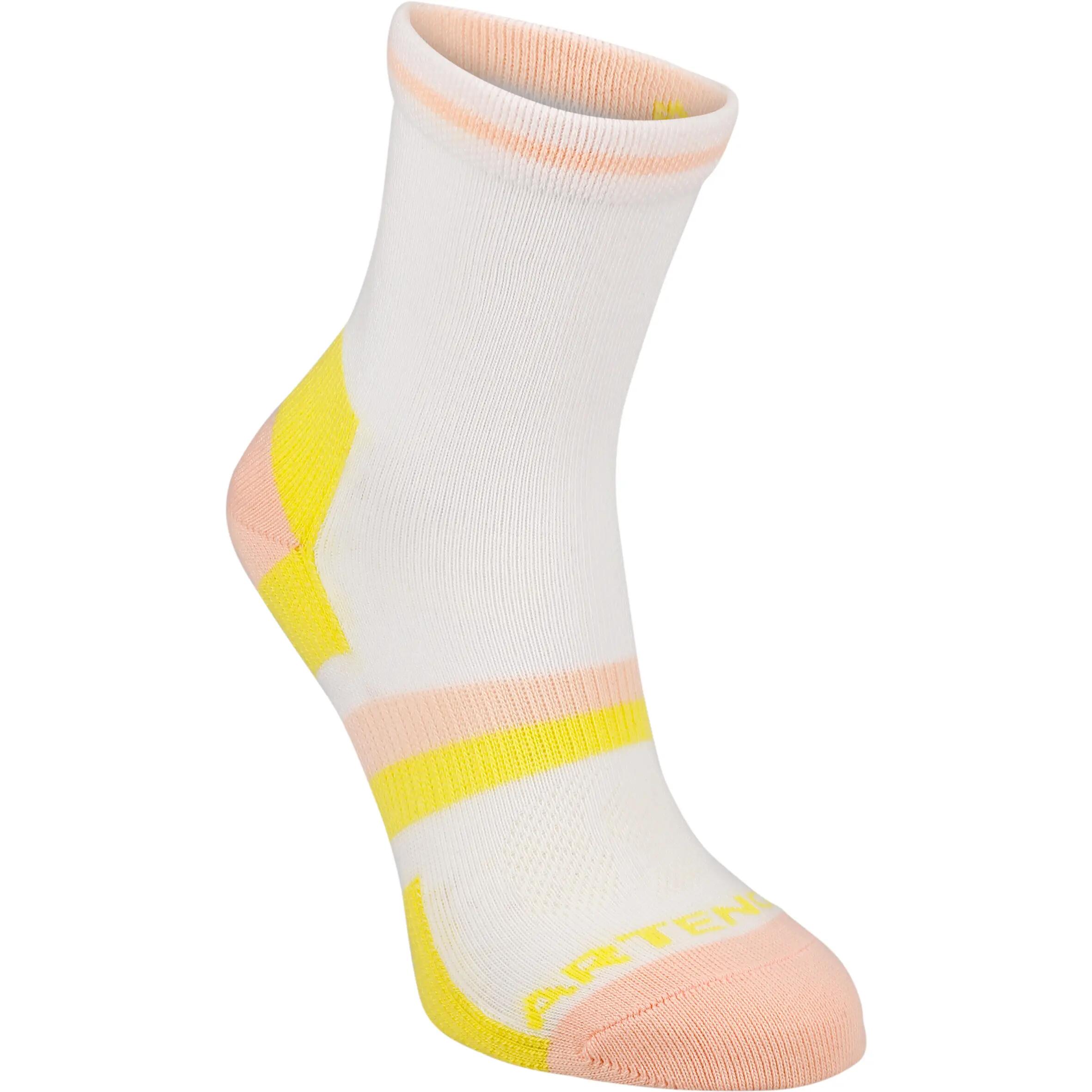 RS 160 Junior High Sports Socks Tri-Pack - Pink/Yellow 3/9