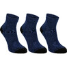 Kids' Tennis Socks RS 160 Mid Tri-Pack - Navy