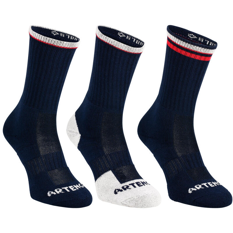 Tenis Çorabı - Uzun Konçlu - 3'lü Paket - Beyaz Retro - Decathlon RS 500