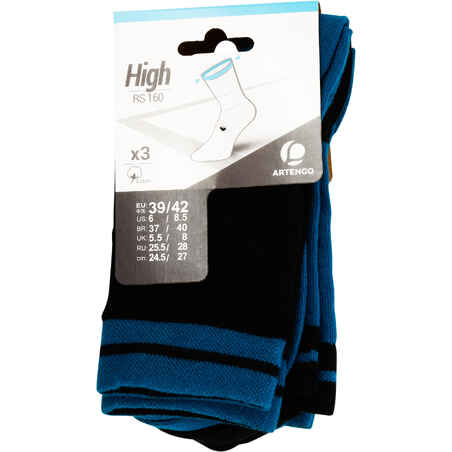 RS 160 High Sports Socks 3-Pack - Blue/Black