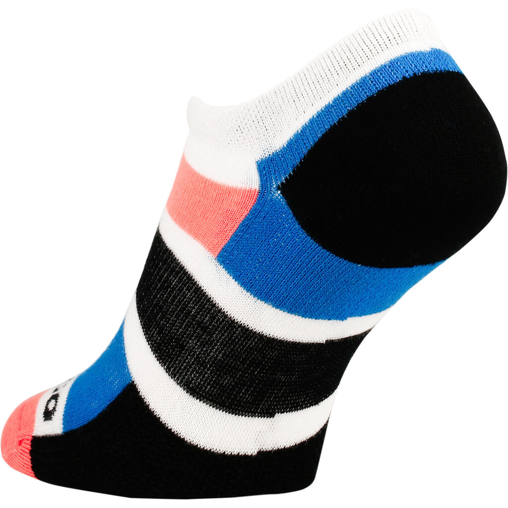 Tennissocken RS 160 Low 3er-Pack Damen blau/koralle