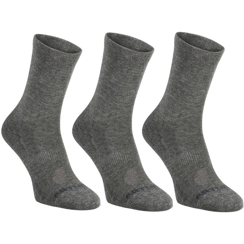 CHAUSSETTES DE SPORT HAUTES ARTENGO RS 160 GRIS FONCÉ LOT DE 3 CHAUSSETTES DE SPORT HAUTES ARTENGO RS 160 GRIS FONCÉ LOT DE 3
