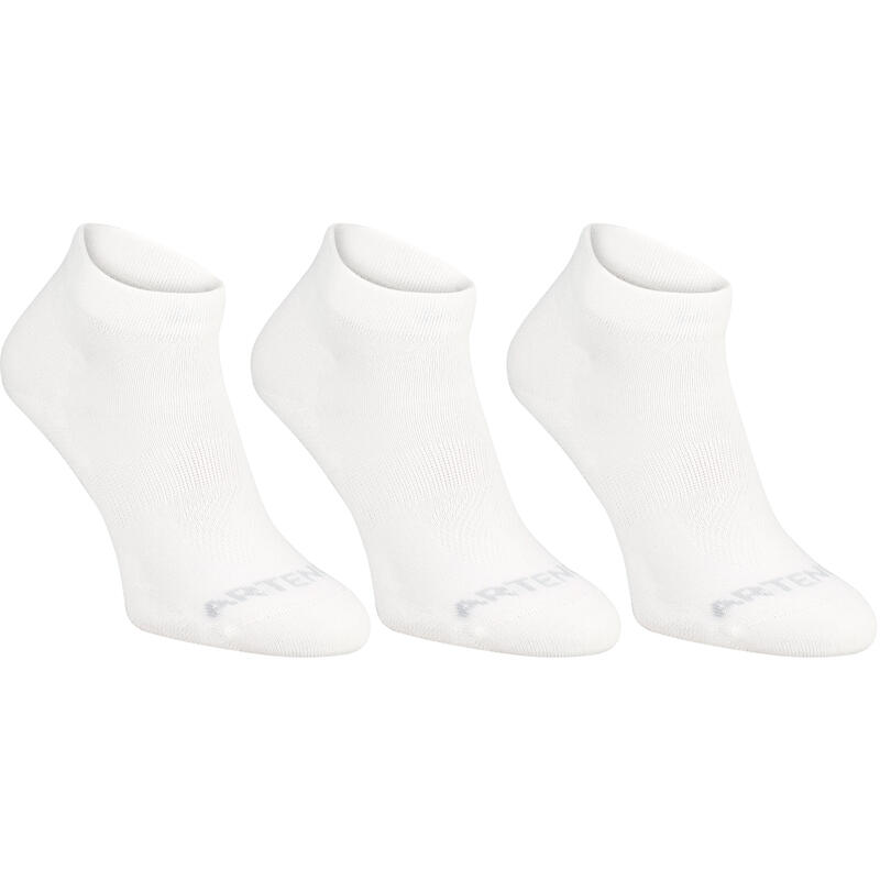 CHAUSSETTES DE SPORT MI-HAUTES ARTENGO RS 160 BLANCHES LOT DE 3