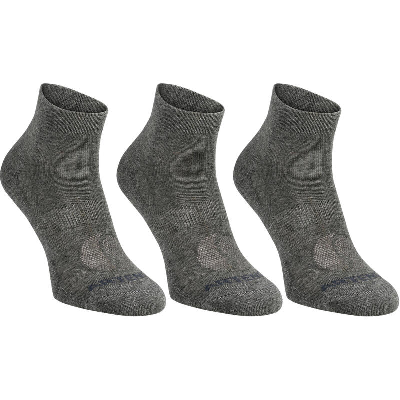 CHAUSSETTES DE SPORT MI-HAUTES ARTENGO RS 160 GRIS FONCÉ LOT DE 3 CHAUSSETTES DE SPORT MI-HAUTES ARTENGO RS 160 GRIS FONCÉ LOT DE 3