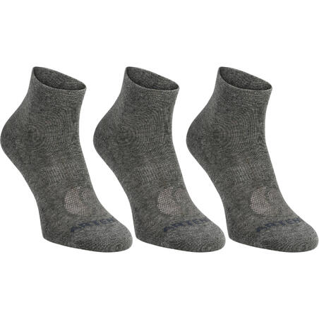 Середні шкарпетки 160 для тенісу, 3 пари - Темно-сірі