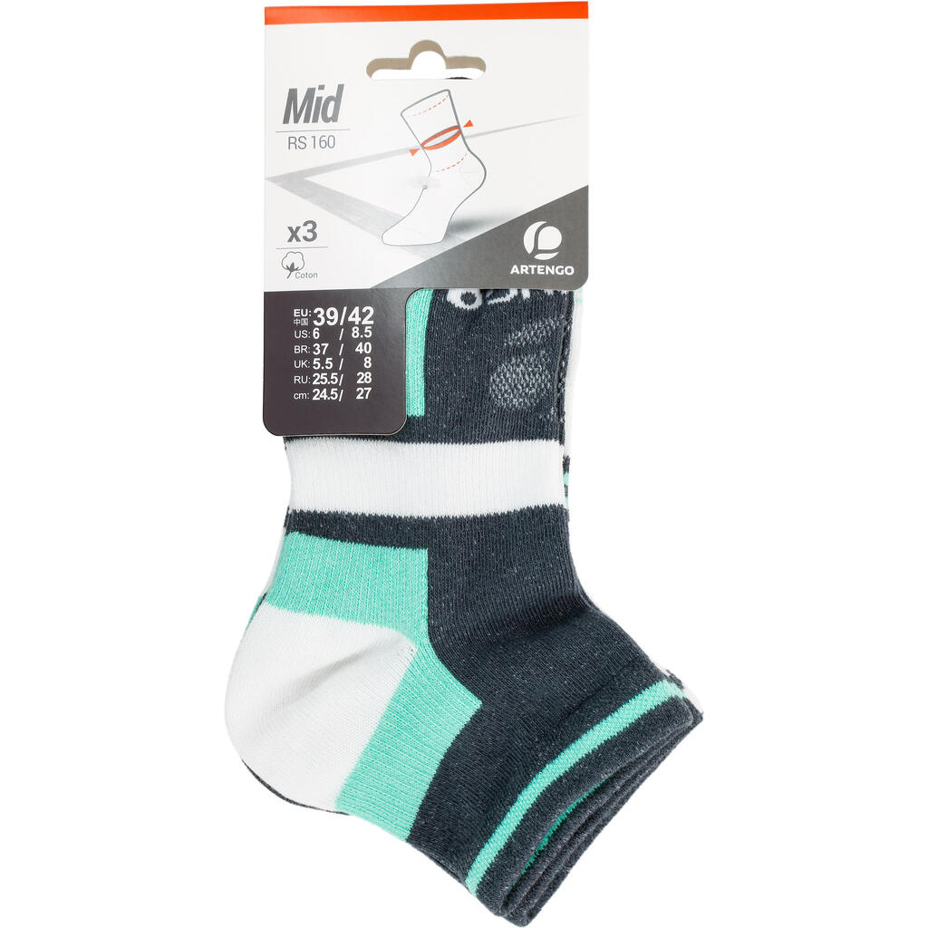 Tennissocken 3er-Pack - RS 160 weiss mit Motiven