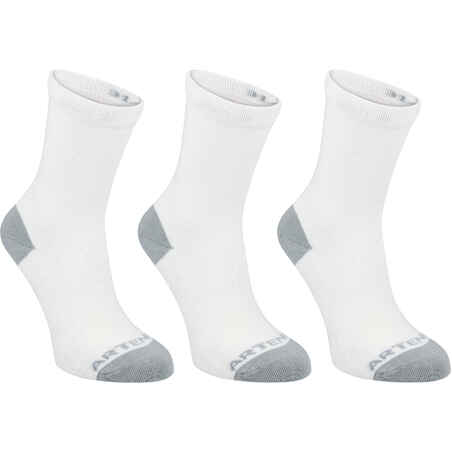 Kids' High Tennis Socks Tri-Pack RS 160 - White