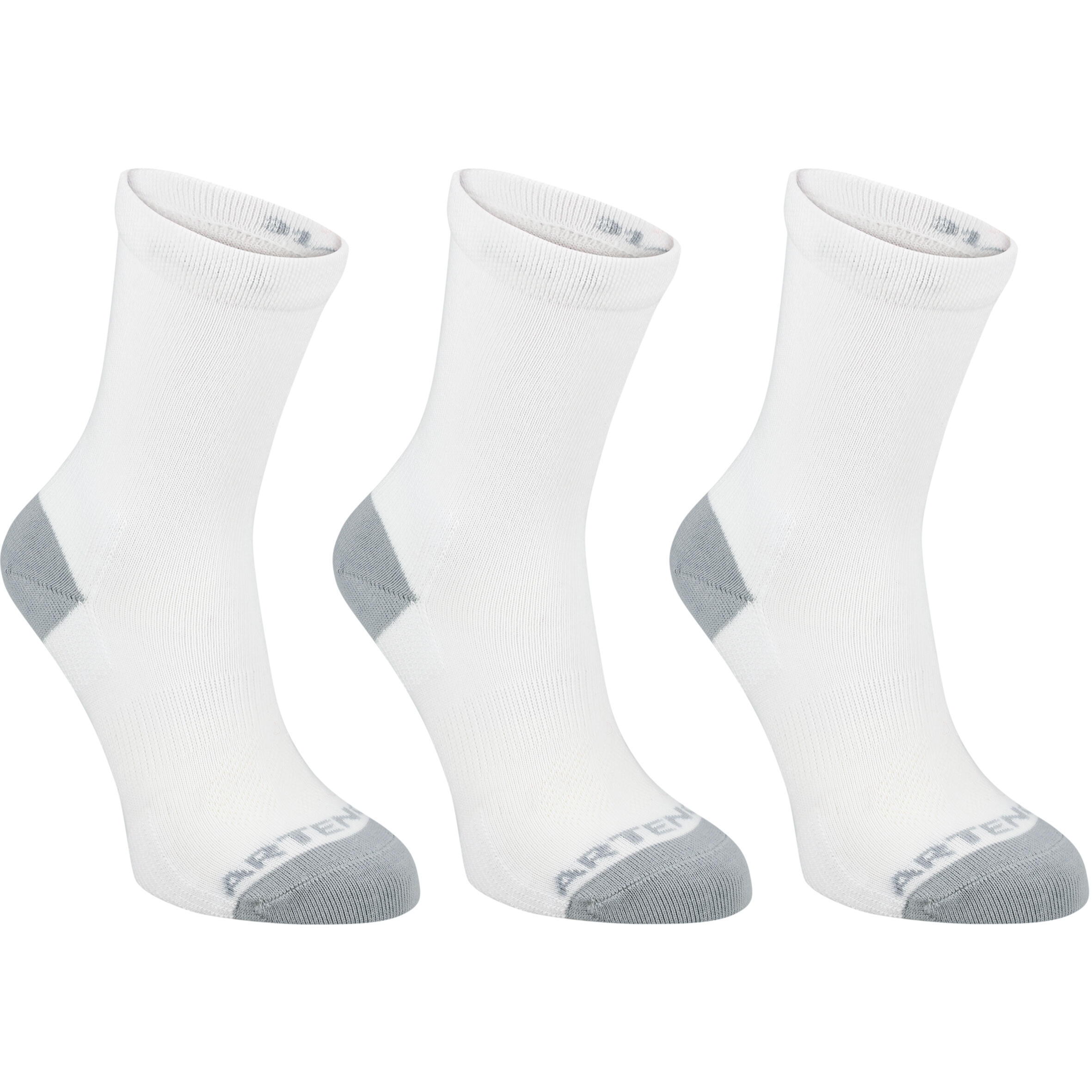 Kids' High Tennis Socks RS 160 TriPack White Decathlon