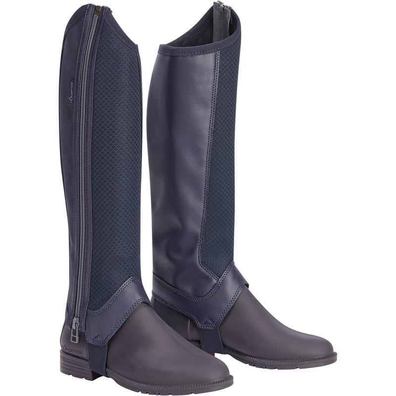 Kids' Horse Riding Mesh Half Chaps 100 Navy Decathlon