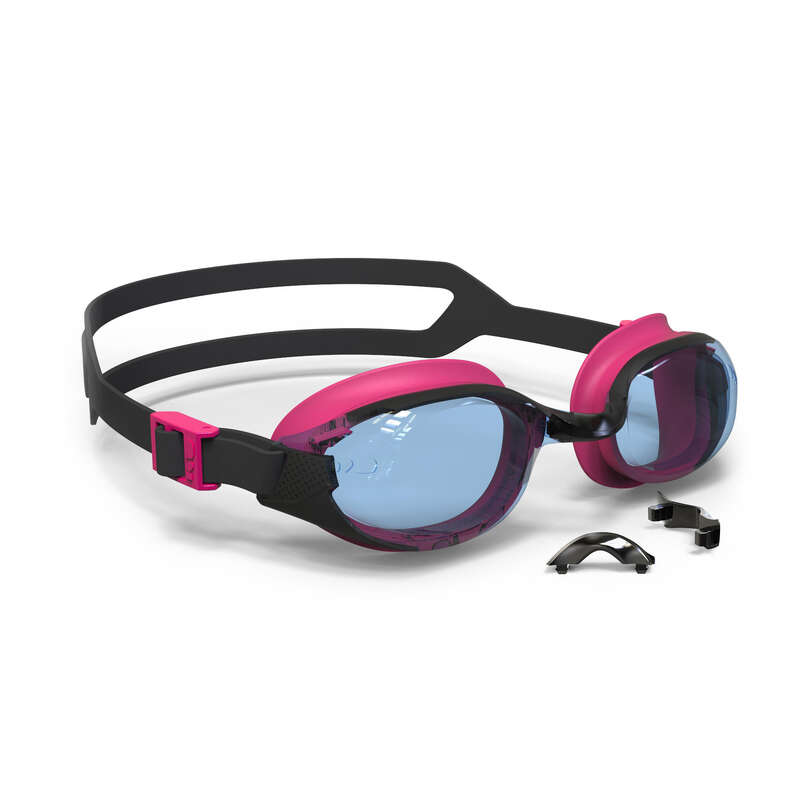 NABAIJI SWIMMING GOGGLES 500 BFIT BLACK PINK CLEAR LENSES...