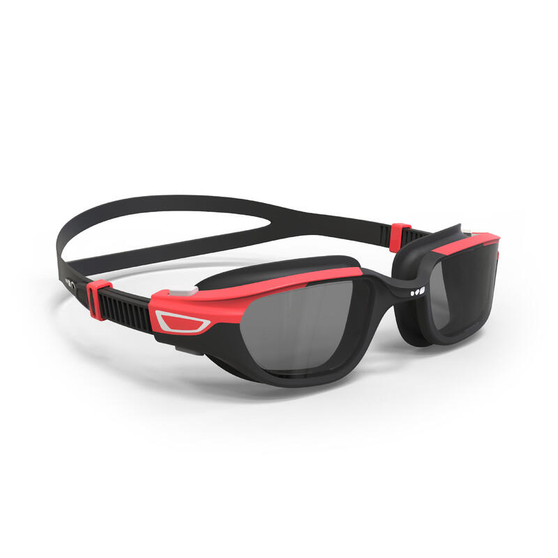 SWIMMING GOGGLES 500 SPIRIT SIZE L BLACK RED SMOKE LENSES