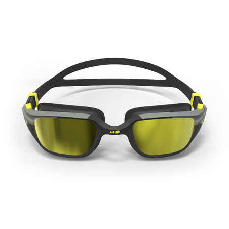 500 SPIRIT Swimming Goggles, Size L - Black, Grey, Mirror Lenses