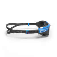 500 SPIRIT Swimming Goggles, Size S Black Blue, Smoke Lenses
