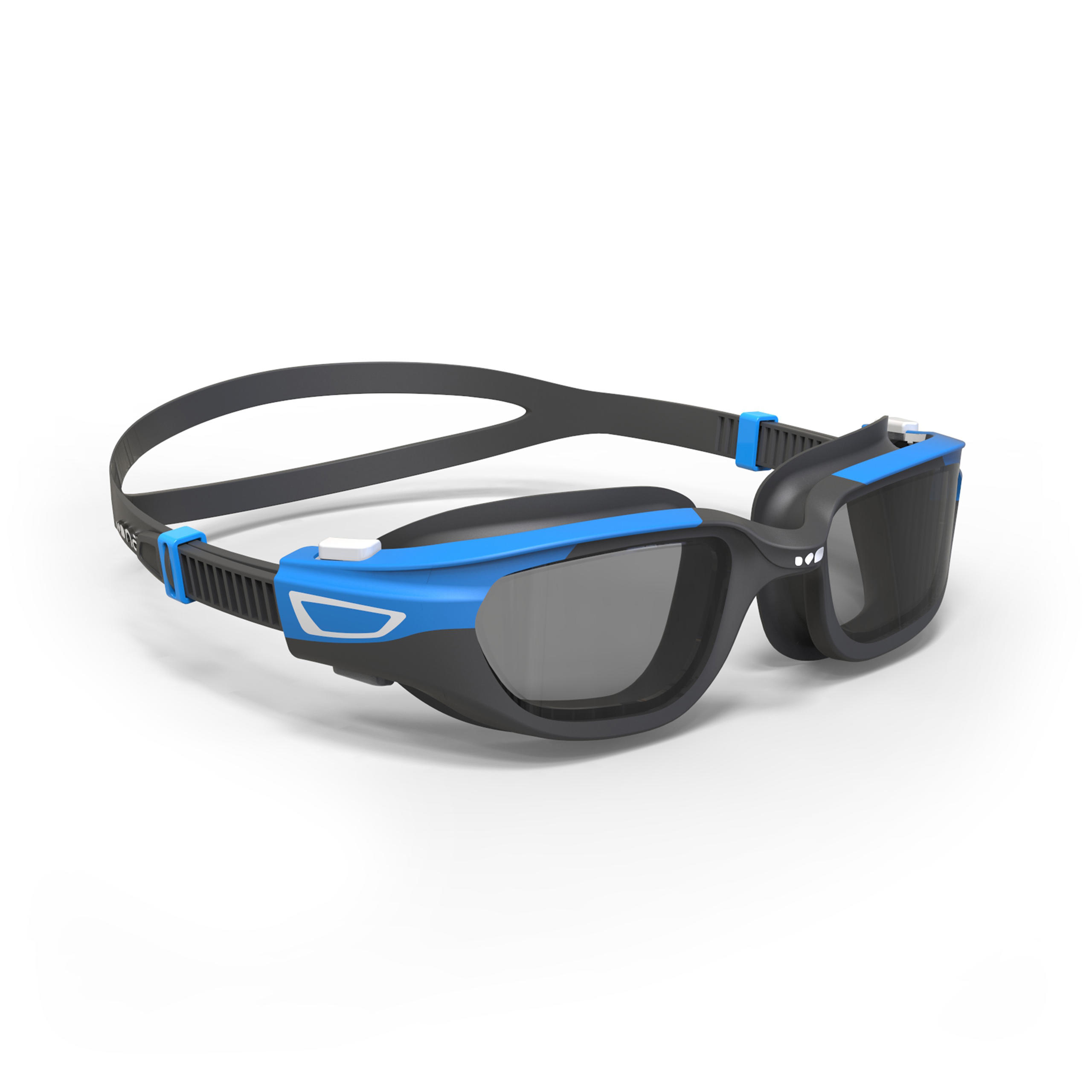 NABAIJI 500 SPIRIT Swimming Goggles, Size S Black Blue, Smoke Lenses