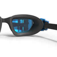 500 SPIRIT Swimming Goggles, Size S Black Blue, Mirror Lenses