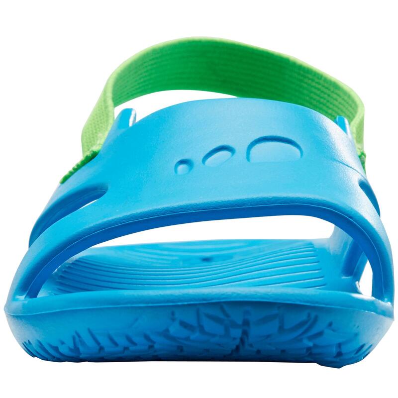 嬰幼兒泳池涼鞋 - 藍色／綠色鬆緊帶
