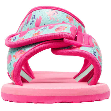 Baby Swimming Sandals - Pink flamingo print