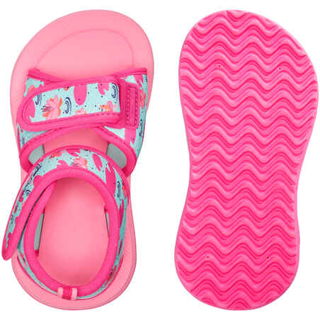 Chaussure Sandale Natation Bébé rose imprimé flamingo