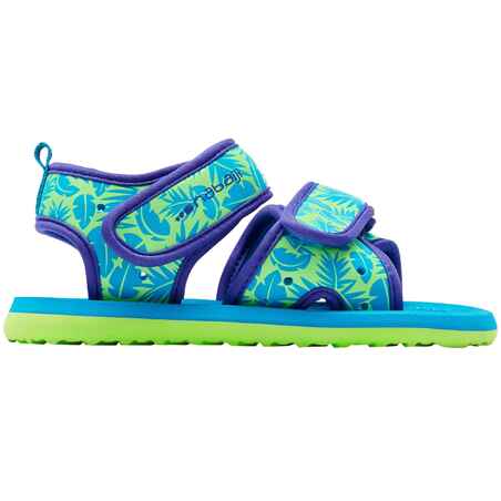 Baby Swimming Sandals - Green leaf print