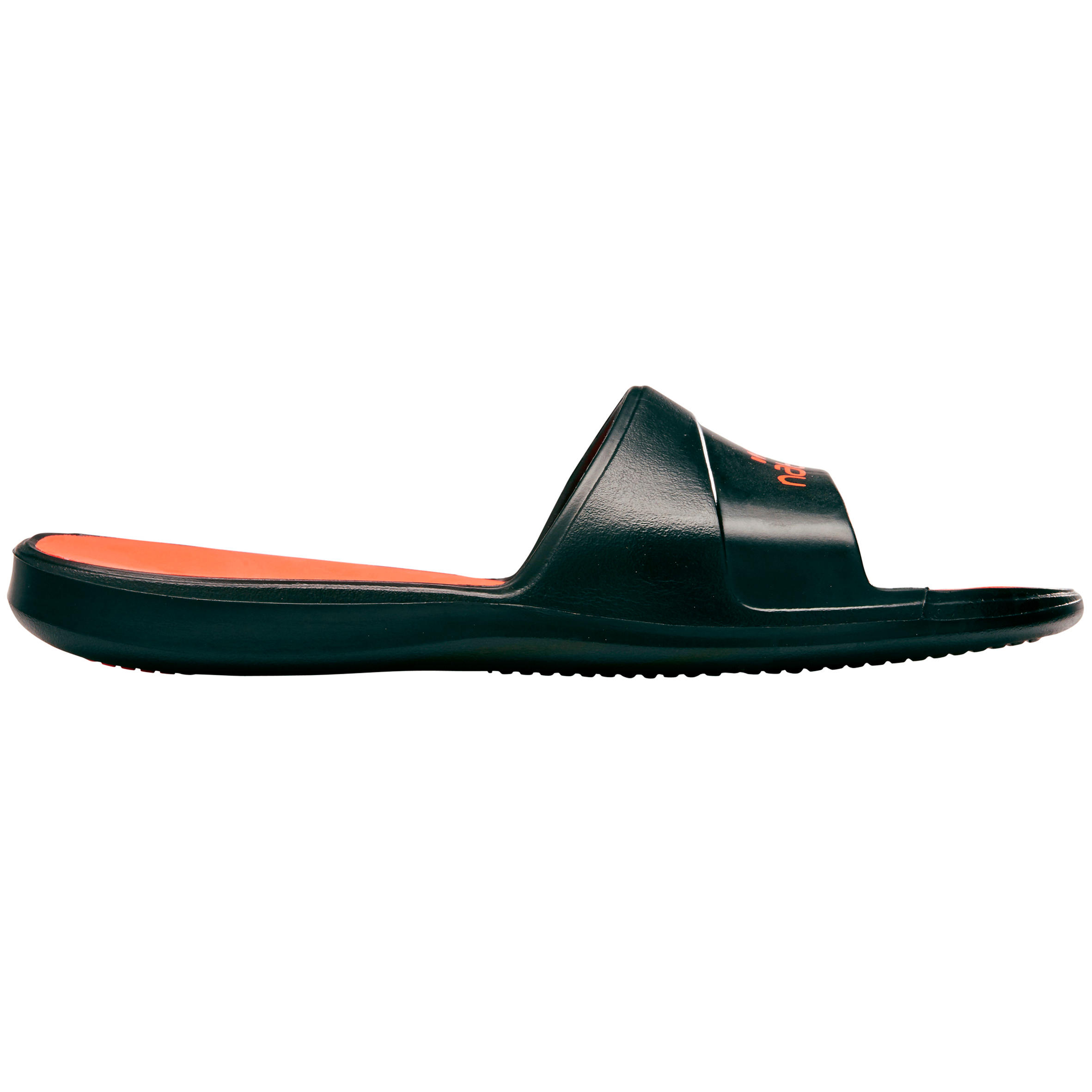 BOY’S SLAP 500 POOL SANDALS BLACK ORANGE 3/4