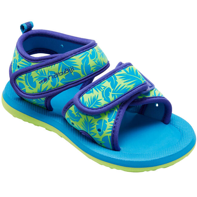 Baby Printed Swimming Sandals - Green Leaves