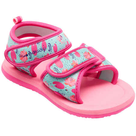 Baby Swimming Sandals - Pink flamingo print