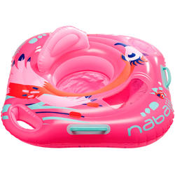 Bouée siège bébé _QUOTE_FLAMANT ROSE_QUOTE_ avec hublot avec poignées