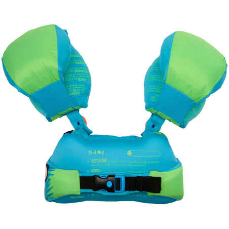 Green child's TISWIM adaptable armband-waistbands printed "MONKEY"