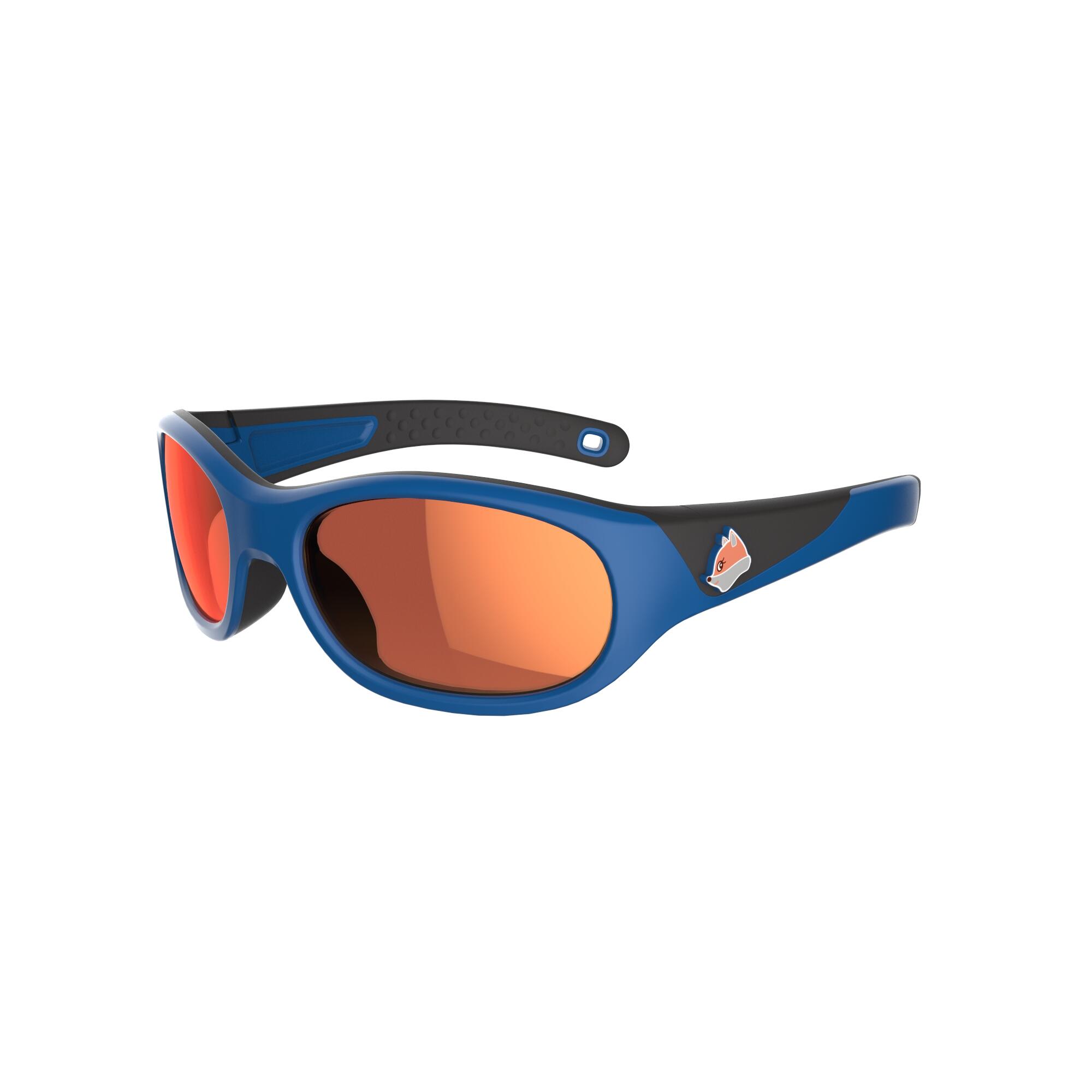 QUECHUA Children's Category 4 Hiking Sunglasses, Ages 5-6 MH K140 - Blue/Orange