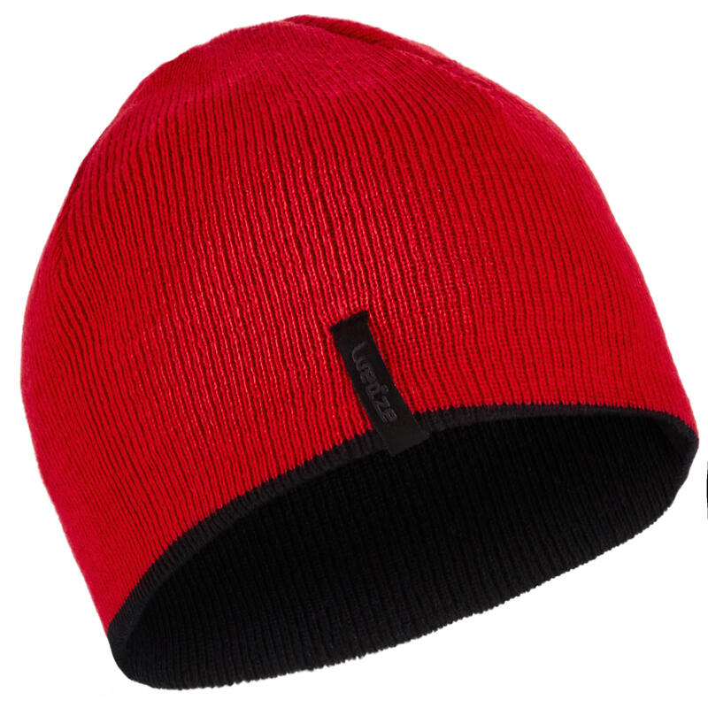 REVERSE CHILDREN'S SKI HAT - BLACK RED