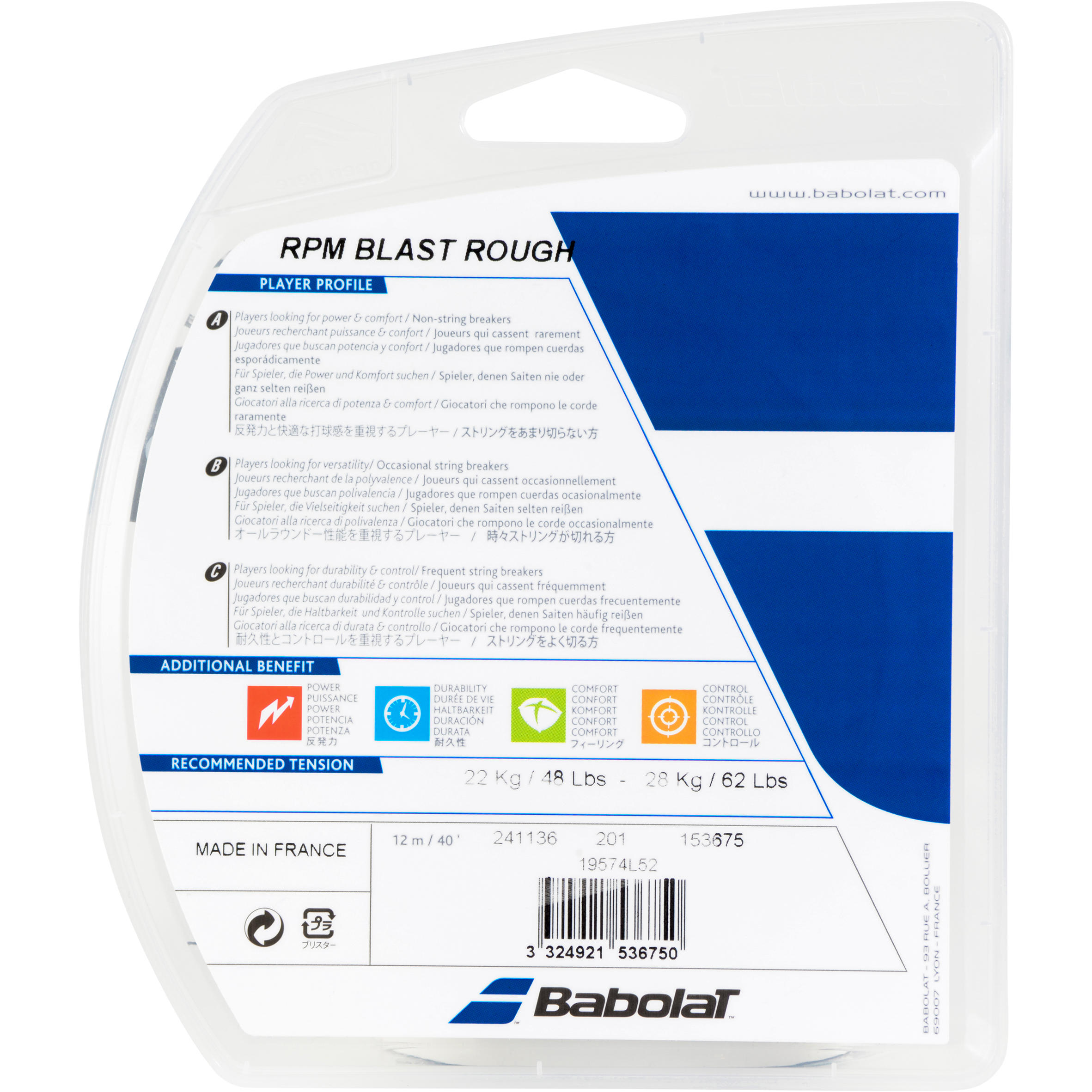 Babolat RPM Blast Rough Rouge 12m