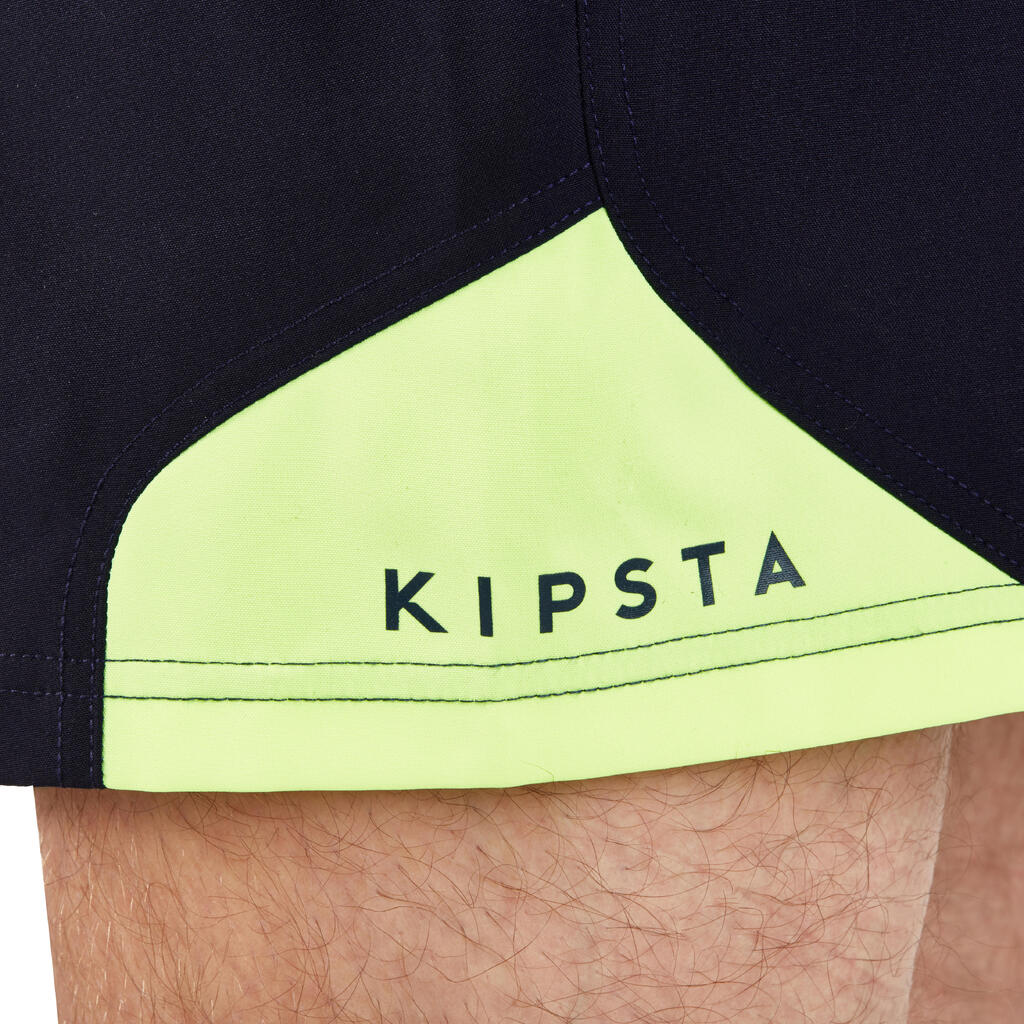 Rugbyshorts R500 Herren blau/gelb