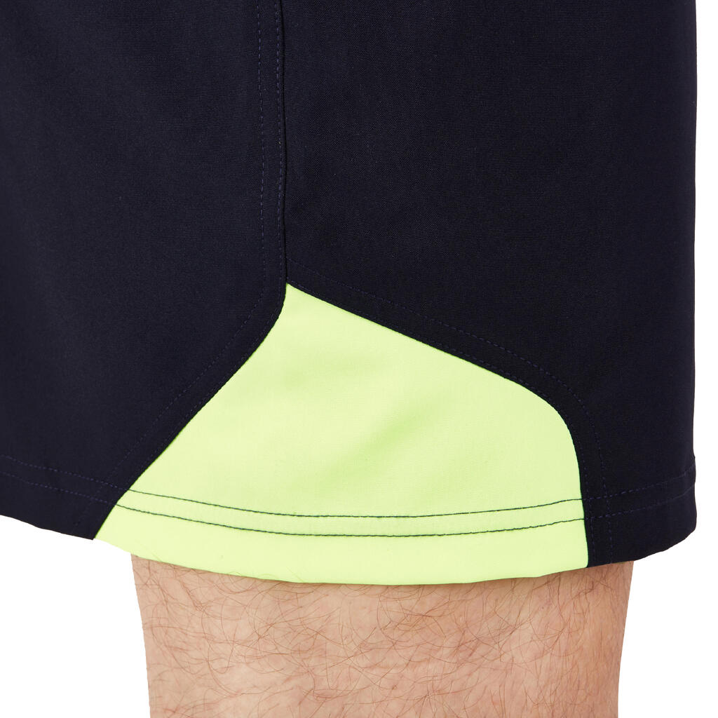Rugbyshorts R500 Herren blau/gelb