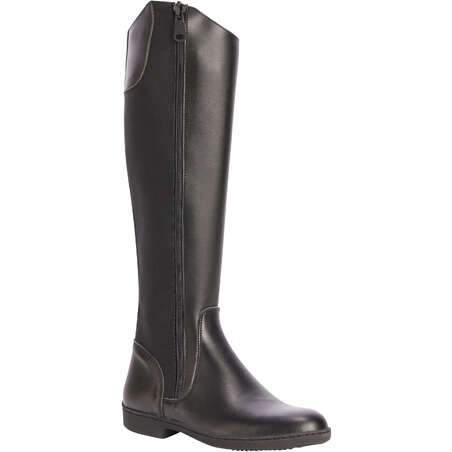 Bottes équitation adulte 500 synthétique noir