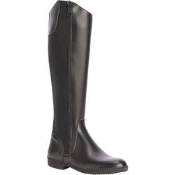 Botas equitación 560 de piel Adulto Fouganza negro