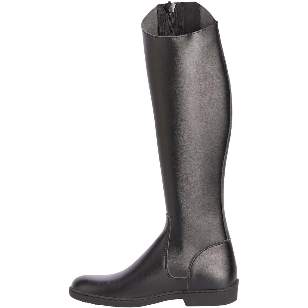 Bottes équitation adulte 500 synthétique noir