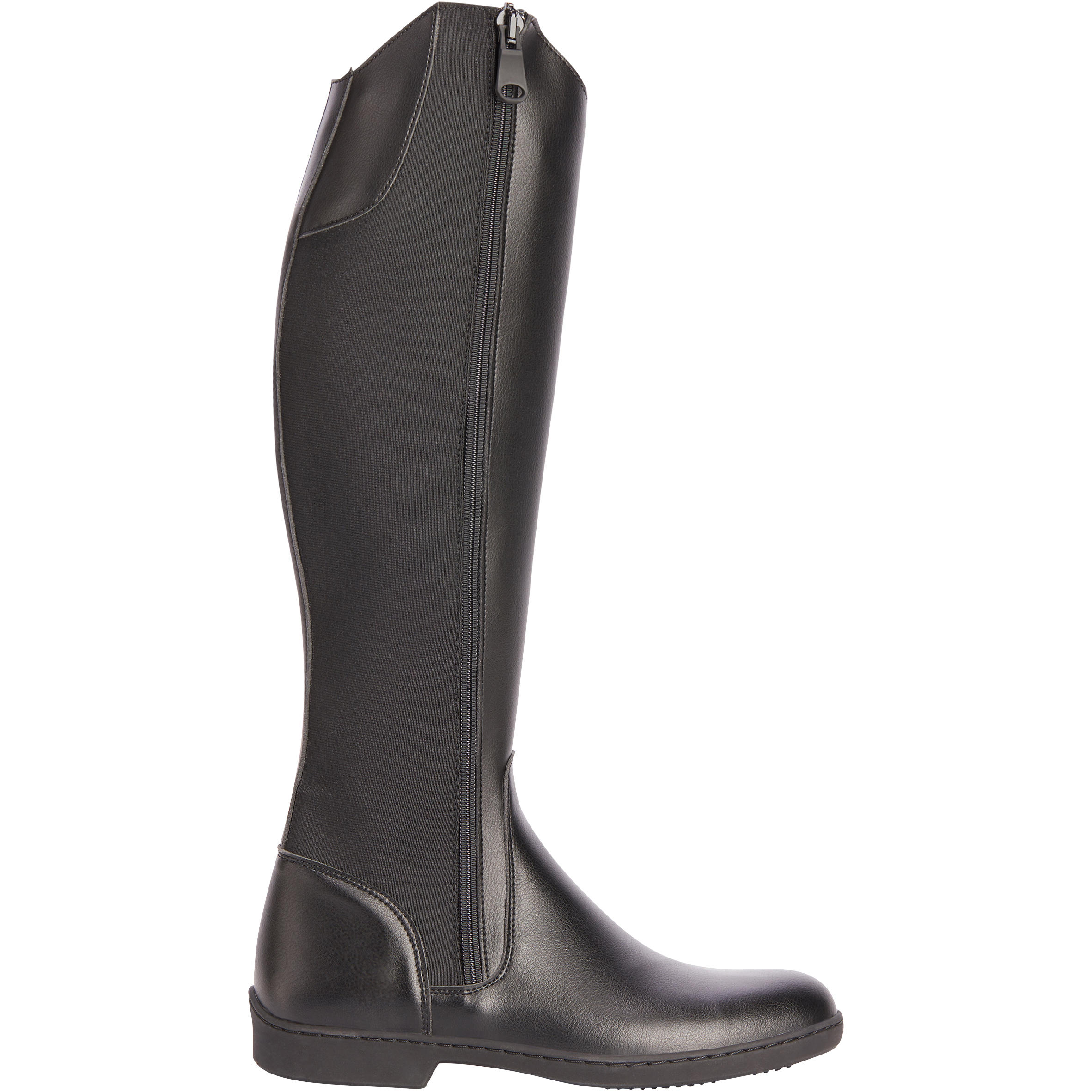 Bottes d'équitation en tissu synthétique femme - MH 500 noir - FOUGANZA