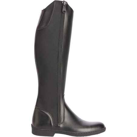 500 Adult Synthetic Horse Riding Long Boots - Black