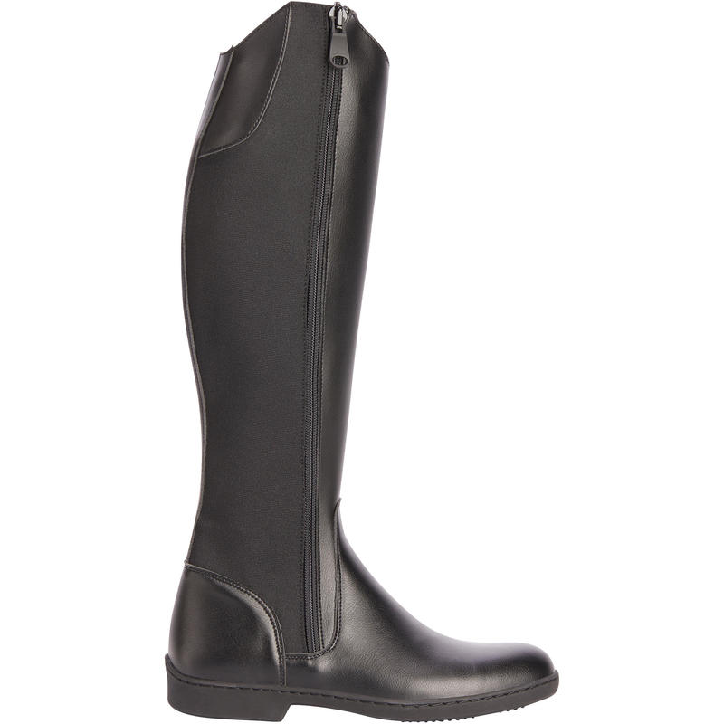 500 Adult Synthetic Horse Riding Long Boots - Black - Decathlon