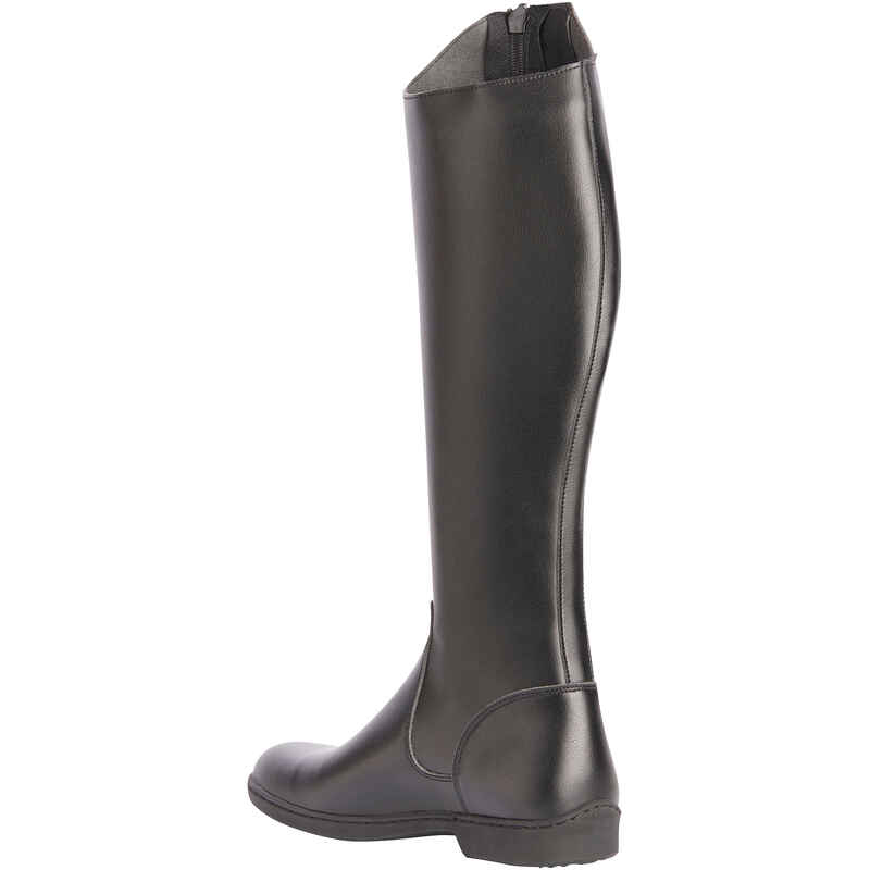 500 Adult Synthetic Horse Riding Long Boots - Black