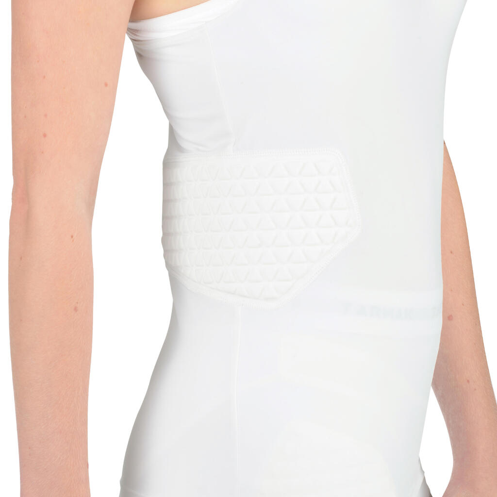 Women's Basketball Protective Base Layer Top For Intermediate Players - White