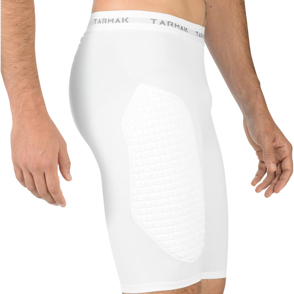 Pánske ochranné spodné šortky na basketbal pre pokročilých biele