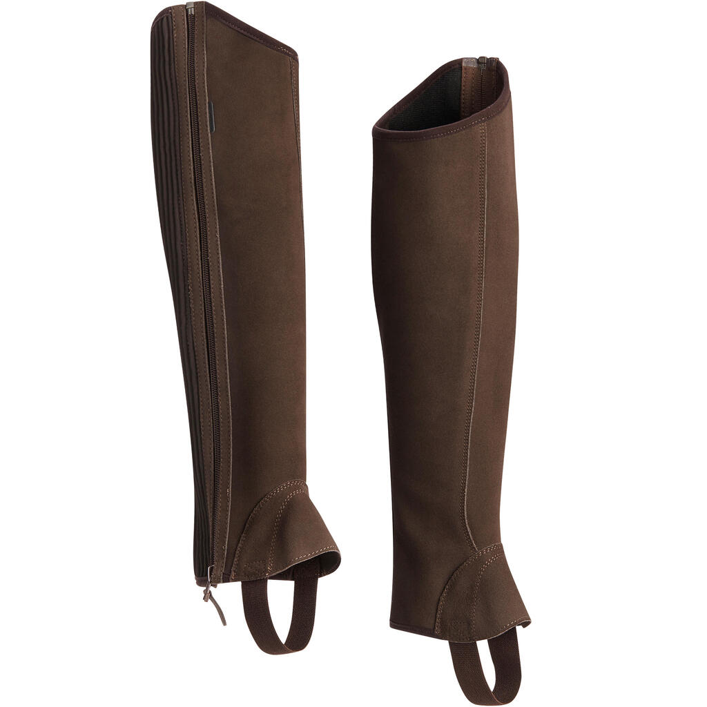 Sentier Adult Horse Riding Gusseted Half-Chaps - Brown