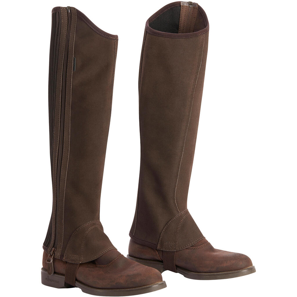 Sentier Adult Horse Riding Gusseted Half-Chaps - Brown