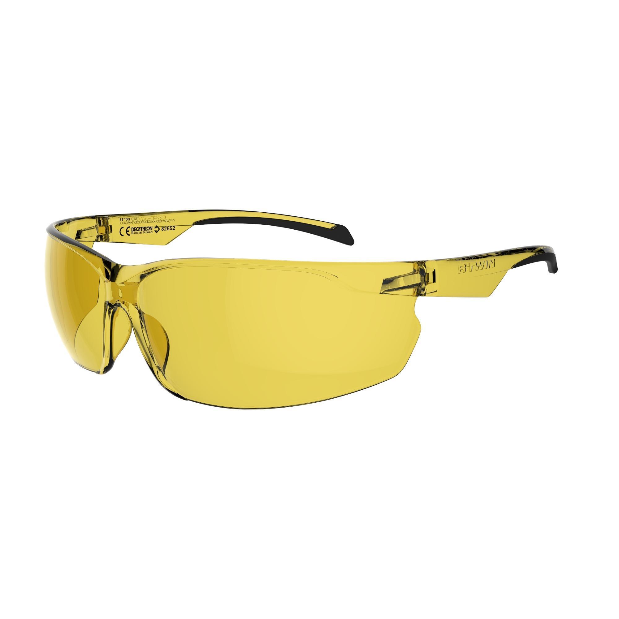 ST 100 adult mountain bike goggles yellow category 1