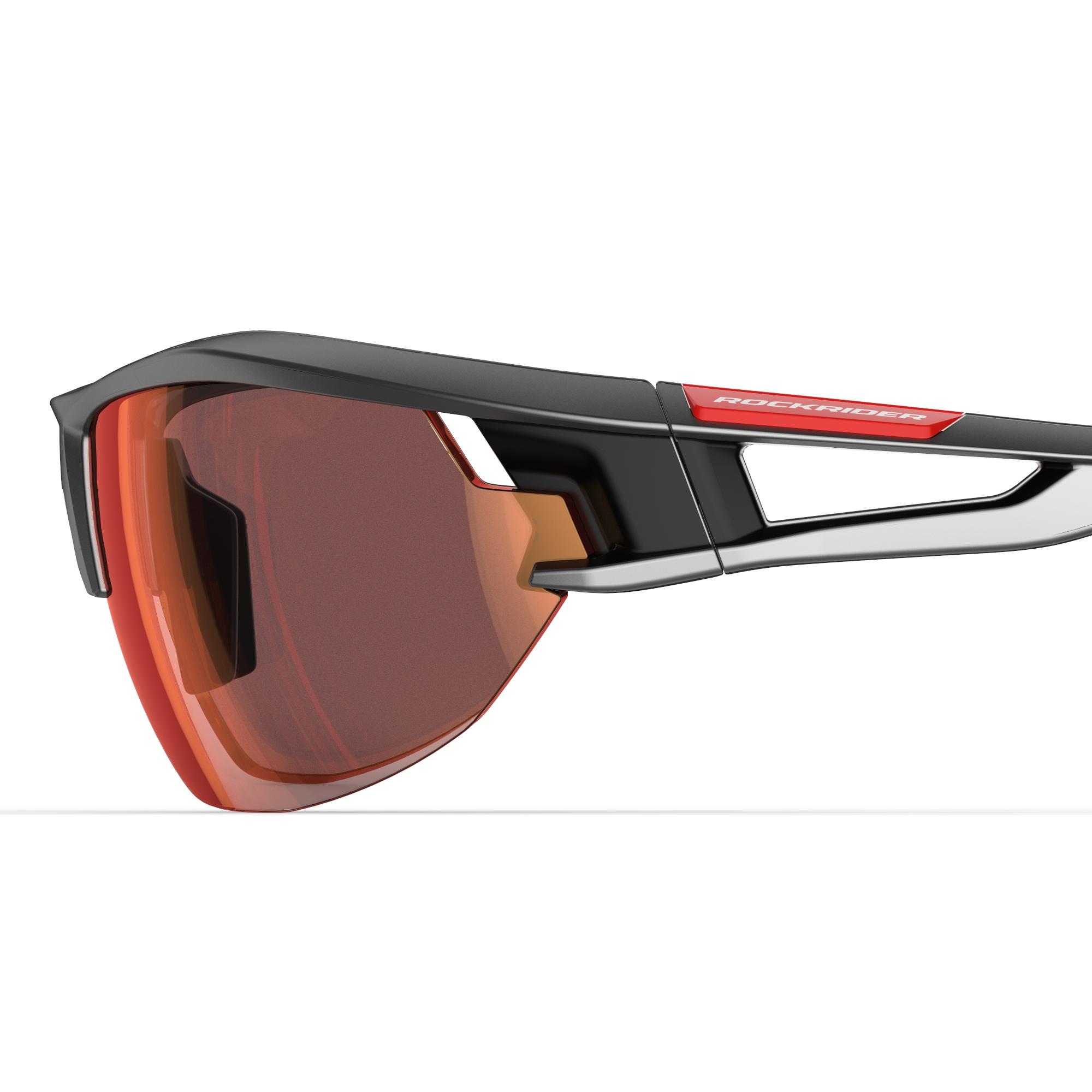 XC 120 Adult Cycling Photochromic Sunglasses Category 1 to 3 - Grey and Red 3/7