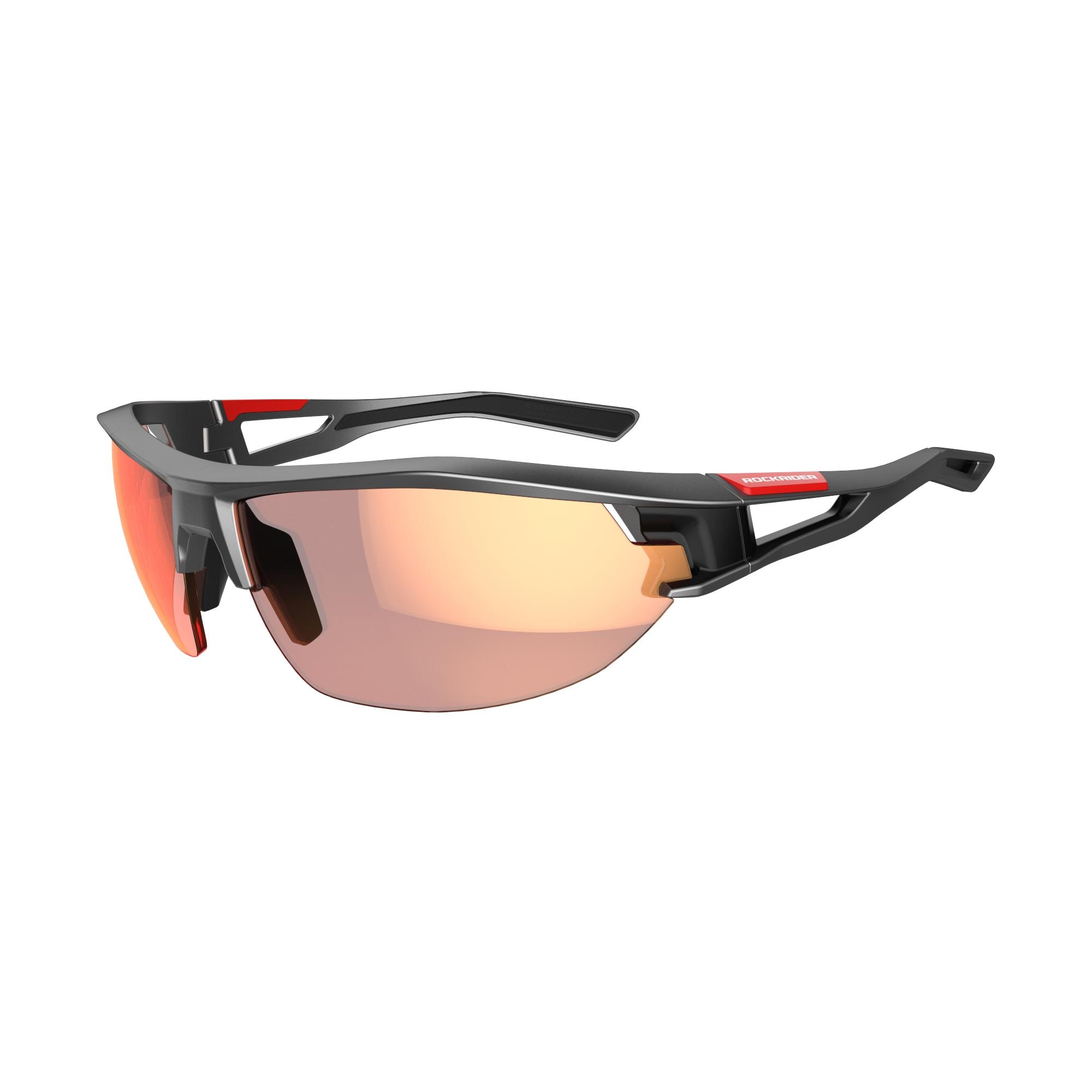 XC 120 Adult Cycling Photochromic Sunglasses Category 1 to 3 Grey and Red