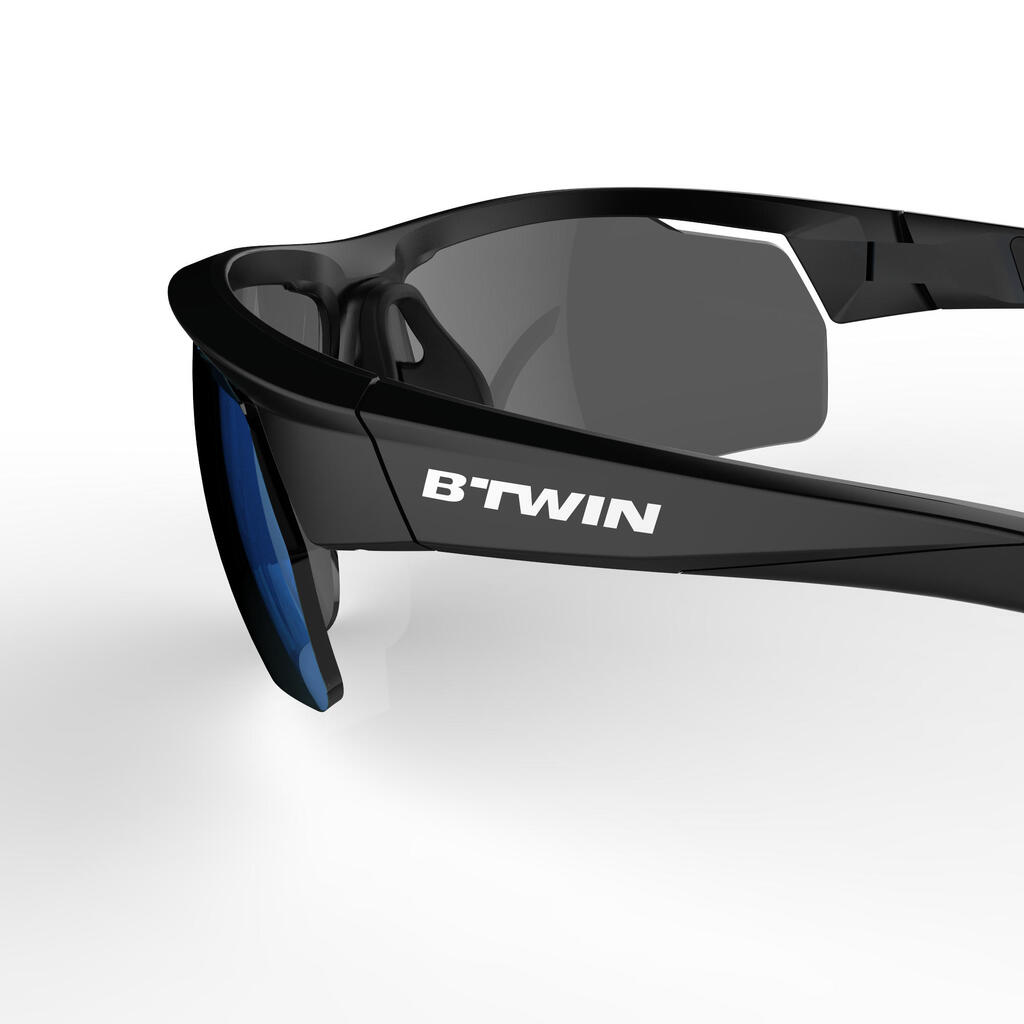 Lunettes de vélo adulte ROADR 500 catégorie 3 noires et bleues