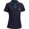 500 Mesh Kids' Short-Sleeved Horse Riding Polo Shirt - Navy Blue/Grey