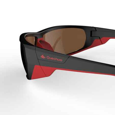 Adult Hiking Sunglasses Category 4 Polarised MH570 - Black/Red